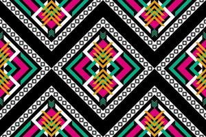 Fabric ethnic pattern art. Geometric seamless pattern in tribal. vector