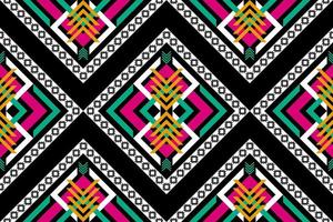 Fabric ethnic pattern art. Geometric seamless pattern in tribal. vector