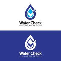 water drop check logo vector icon illustration