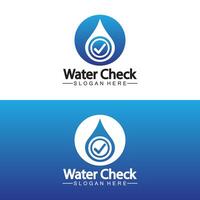 water drop check logo vector icon illustration