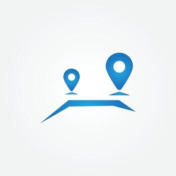 vector icon of simple forms of point of location