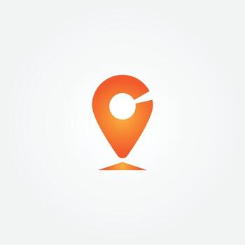 vector icon of simple forms of point of location