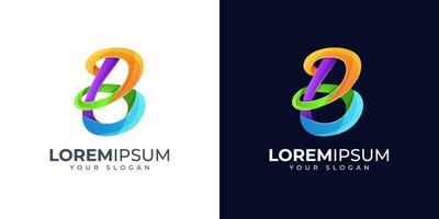 inspiración colorida del diseño del logotipo de la letra b vector