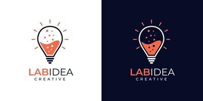 diseño de logotipo de laboratorio e idea vector