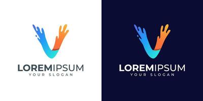 colorful letter v logo design inspiration vector