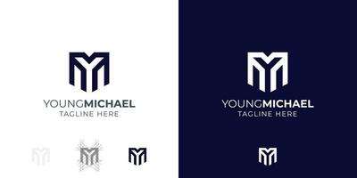 Monogram Letter Y and M logo design inspiration vector