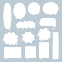 collection set of hand drawing frame border, blank speech bubble balloon, think, speak, talk, text box, banner, flat, design, vector illustration