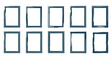 Grunge frames  scratchy sketched illustration grunge rough frame border vector