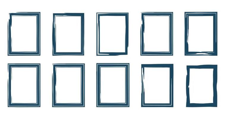 Grunge frames  scratchy sketched illustration grunge rough frame border
