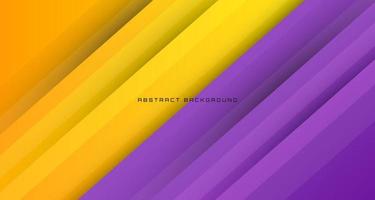 3D yellow purple geometric abstract background overlap layer on bright space with stripe decoration. Graphic design element future style concept for banner flyer, card, brochure cover, or landing page vector