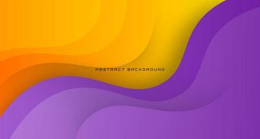 3D yellow purple geometric abstract background overlap layer on bright space with waves decoration. Graphic design element liquid style concept for banner flyer, card, brochure cover, or landing page vector