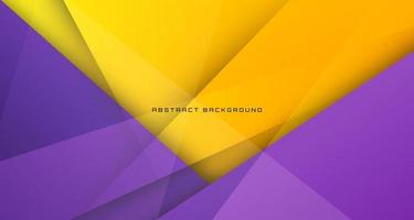 3D yellow purple geometric abstract background overlap layer on bright space with stripe decoration. Graphic design element future style concept for banner flyer, card, brochure cover, or landing page vector