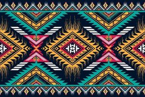 traditional ethnic geometric pattern background design for backgrounds carpet wallpaper clothes wrap fabric seamless embroidery style vector illustration