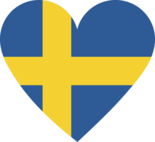 Sverige flagga i de form av en hjärta. png