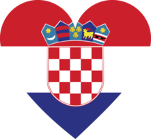 Croatia flag in the shape of a heart. png