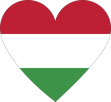 Hungary flag in the shape of a heart. png