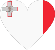 Malta flag in the shape of a heart. png