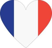 France flag in the shape of a heart. png