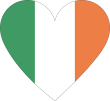 Ireland flag in the shape of a heart. png