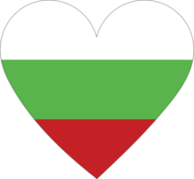 Bulgaria flag in the shape of a heart. png