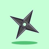 ilustración vectorial de shuriken con fondo verde vector