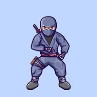 ilustración vectorial de ninja con máscara vector