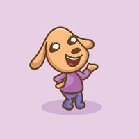 Dog Cartoon Mascot Funny Vector Smile Happiness Fun Cute Animals Illustration Cute Happy