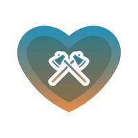 axe love logo gradient design template icon element vector