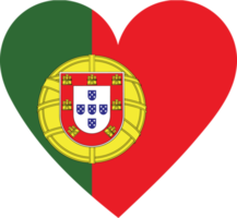 Portugal flag in the shape of a heart. png