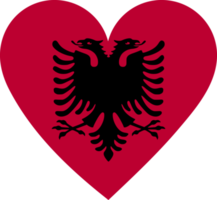 Albanien-Flagge in Form eines Herzens. png