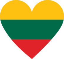 Lithuania flag in the shape of a heart. png