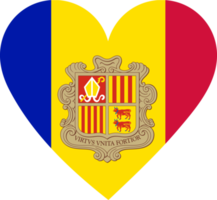 bandeira de Andorra em forma de coração. png