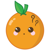 Confuse orange fruit with green leaf on transparent background png