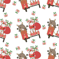 patrón de dibujos animados de animales de navidad png