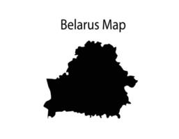 Ilustración de vector de silueta de mapa de Bielorrusia en fondo blanco