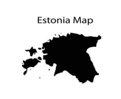 Estonia Map Silhouette Vector Illustration in White Background