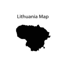 Lithuania Map Silhouette Vector Illustration in White Background