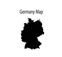 Ilustración de vector de silueta de mapa de Alemania en fondo blanco