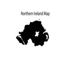 Ilustración de vector de silueta de mapa de irlanda del norte en fondo blanco