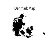 Denmark Map Silhouette Vector Illustration in White Background