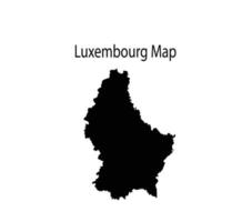 ilustración de vector de silueta de mapa de luxemburgo en fondo blanco