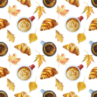 Watercolor sweet coffee pattern png