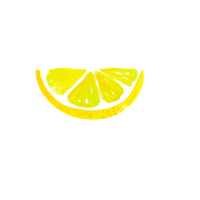 Watercolor citrus lemon slice png