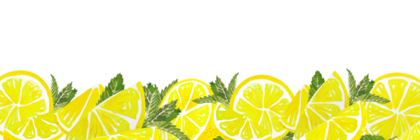 Watercolor citrus lemon slice png