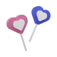 Heart Lollipop 3D Icon Illustration png