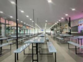 Blurred image of canteen during coronavirus, Background of cafeteria photo