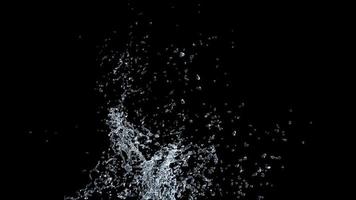 Water Splash with Droplets on Black Background. 3d illustration. photo