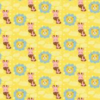 A cute collection that focuses on combining the cuteness of animals. Patterns suitable for childrens products. Seamless pattern for decoration. vector