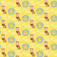 A cute collection that focuses on combining the cuteness of animals. Patterns suitable for childrens products. Seamless pattern for decoration. vector