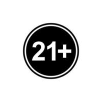 Icon Symbol for Eighteen Plus, 18 plus Age and Twenty One Plus , 21 plus Age. Vector Illustration